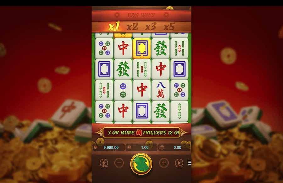 Play with 5 reels, 1,024 paylines, and win up to a maximum of 25,000x bet on PG Softs Mahjong Slot