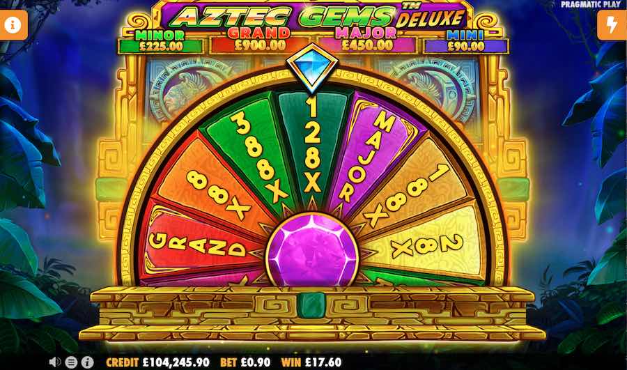 WIN BIG PRIZES ON THE WHEEL OF FORTUNE ON AZTEC GEMS DELUXE