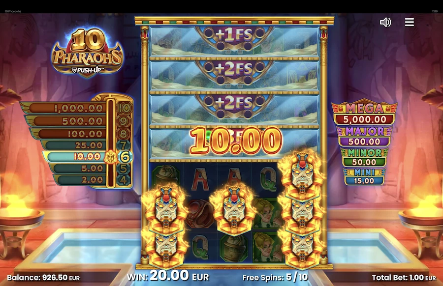 10 Pharaohs Slot Push Gaming