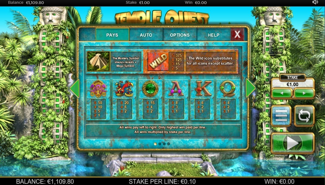 Temple Quest Spinfinity Slot Big Time Gaming