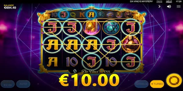 Wins Help To Increase Individual Multipliers On Da Vinci's Mystery Super Lines Slot