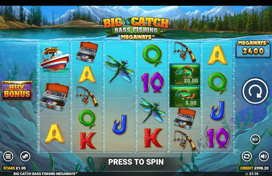 Big Catch Bass Fishing Megaways Base Game