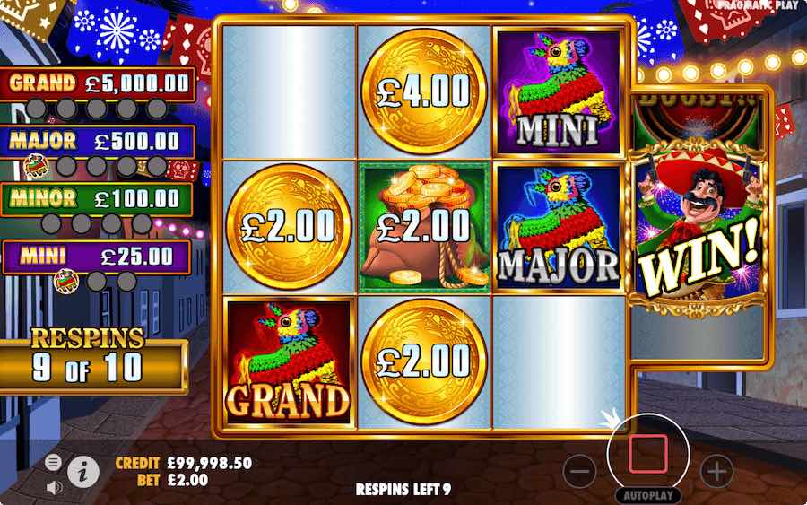 Potentially Win 1 Of 4 Pots During The Respin Feature On Big Juan Slot
