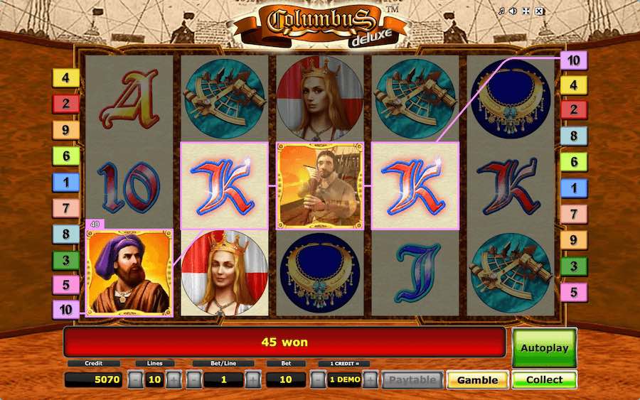 Columbus Deluxe slot free spins feature