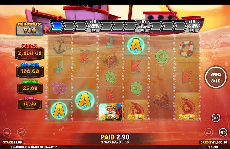 Crabbin' For Cash Megaways Slot Free Spins Feature