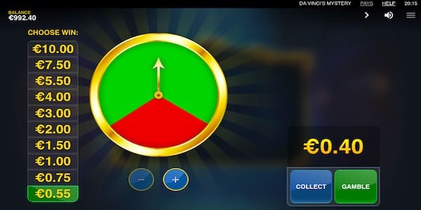 Choose To Gamble Your Wins On Da Vinci's Mystery Super Lines Slot