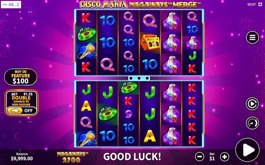 Play With 2 Reel Sets, 7,529,536 Paylines, And Win Up To 10,000x Your Bet In Disco Mania Merge Megaways Online Slot