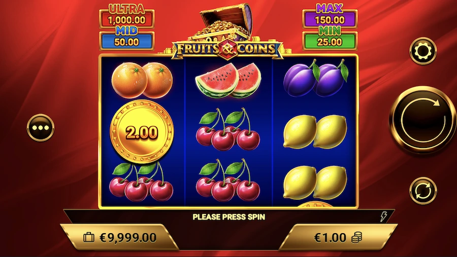 Fruits & Coins slot base game
