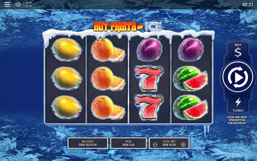 Play With 5 Reels, 9 Paylines, And Win Up To 525x Your Bet In Hot Fruits On Ice Online Slot From Provider Mancala Gaming