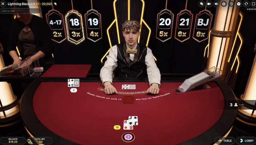 Lightning Blackjack Evolution Gaming