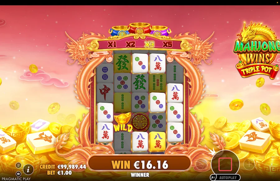 Mahjong Wins Triple Pot Gameplay