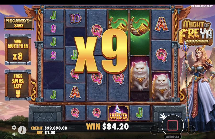 Might of Freya Megaways slot free spins feature