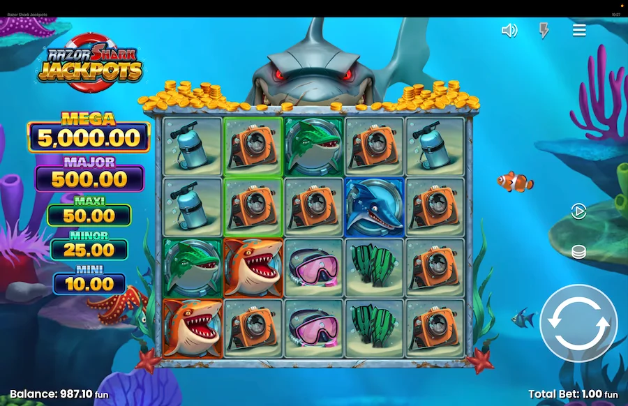 Razor Shark Jackpots Gameplay