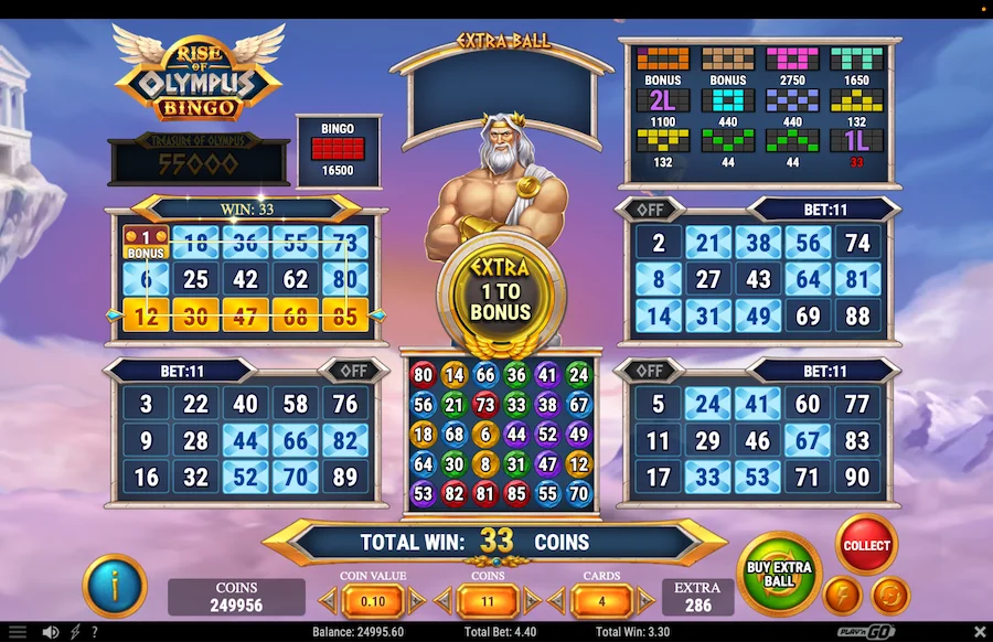 Rise Of Olympus Bingo Gameplay